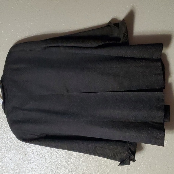 Eileen Fisher Size Large Silk Blend Jacquard Wave Blazer Jacket Black Brown - Picture 2 of 13